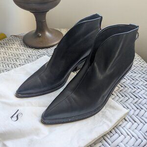 Via Spiga black leather ankle booties
